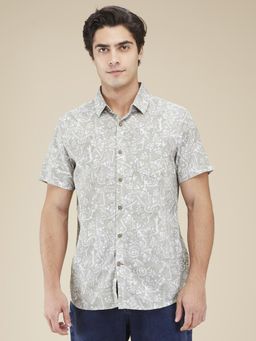 Being Human - Men Printed Green Short Sleeves Shirt