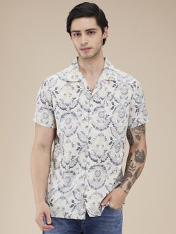 Being Human - Men Printed Grey Short Sleeves Shirt