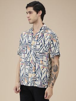 Being Human - Men Printed Yellow Short Sleeves Shirt