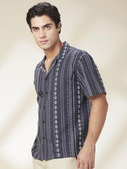 Being Human - Men Printed Black Short Sleeves Shirt