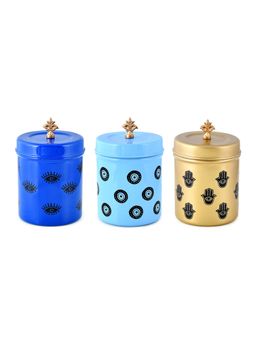 Living With Elan - Stainless Steel Food Storage Jars Canisters for Kitchen (Set of 3) Multicolor