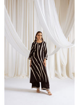 Nehamta - Women Black German Rayon Kurta & Palazzo (Set of 2)