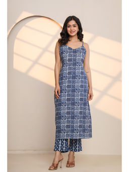 Ragavi - Lapis Blue Cotton Hand Block Printed Kurta & Pant (Set of 2)