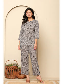 Ragavi - Grey Printed Cotton Co-Ord (Set of 2)