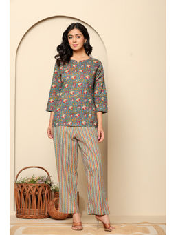 Ragavi - Green Printed Cotton Co-Ord (Set of 2)