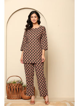 Ragavi - Black Printed Cotton Co-Ord (Set of 2)