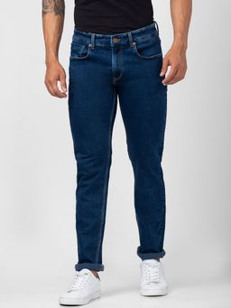 Spykar - Men Indigo Blue Cotton Comfort Fit Straight Length Jeans (Ricardo)
