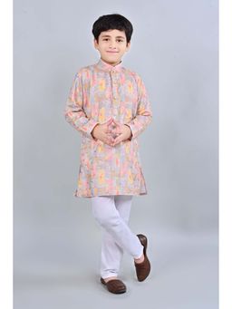 BT DEZINES - Boys Multicolour Cotton Blend Printed Sequined Kurta and Pyjama (Set of 2)