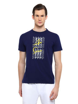 AM SWAN - Mens Printed Astral Aura T-shirt In Navy Blue