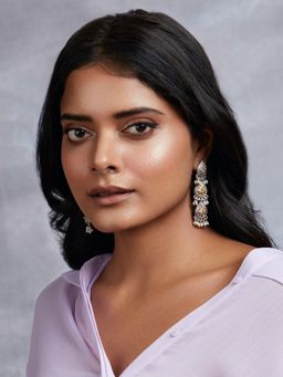 Curio Cottage - Aria Three of Paisley Dual Tone Dangler Earrings