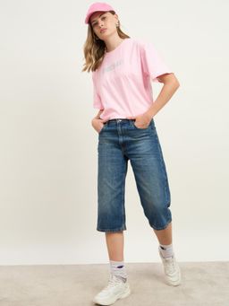 Styli - Women Oversized Fit Round Neck Printed T-Shirt