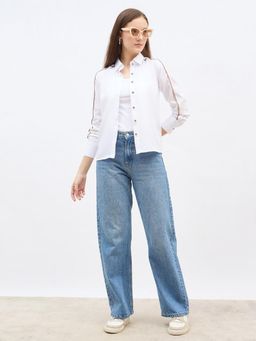 Styli - Women Regular Fit Collar Neck Solid Shirt