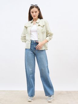 Styli - Women Regular Fit Collar Neck Solid Shirt