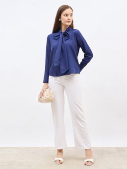 Styli - Women Regular Fit High Neck Solid Blouse
