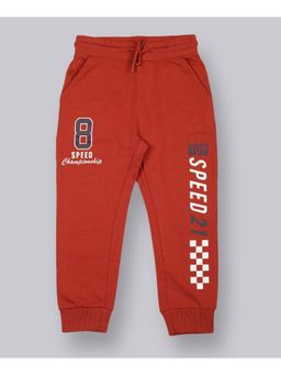 PLUM TREE - Boys Red 8 Speed Championship Print Joggers