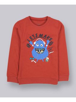 PLUM TREE - Boys Monster Print Full Sleeve Sweatshirt