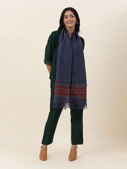 Fabindia - Navy Wool Hand Woven Muffler
