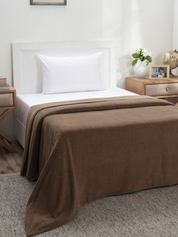 Maspar - Colorart Blaize Solid Weave 256 Gsm Cotton Friar Brown Bed Cover