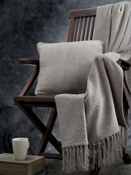 Maspar - Colorart Blaize Solid Weave 256 Gsm Cotton Silver Grey Cushion Cover