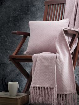 Maspar - Colorart Blaize Solid Weave 256 Gsm Cotton Pale Mauve Cushion Cover