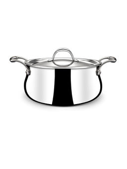 Stahl - Triply Stainless Steel Artisan Belly Pot With Lid, 4180, 20 Cm, 3.2 Liters
