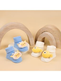 Kicks and Crawl - Multi-Color Solid Squishy Fishy Socks (Pack of 2)