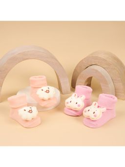 Kicks and Crawl - Multi-Color Solid Cutey Cloud Socks (Pack of 2)