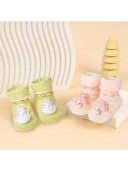 Kicks and Crawl - Multi-Color Solid Swans and Shrooms Socks (Pack of 2)