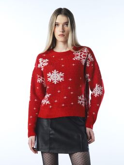 ONLY - Women Red Printed Sweater