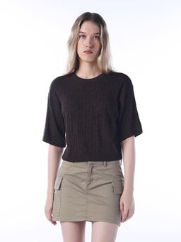 ONLY - Women Black Textured Sweater