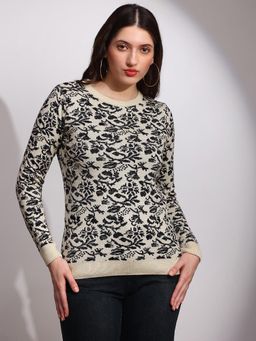 Globus - Women Beige Floral Sweater