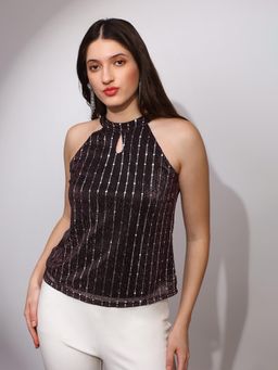 Globus - Women Brown Embellished Party Top