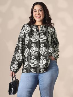 Globus - Women Black Floral Print Top
