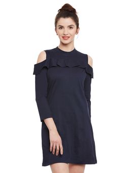Miss Chase - Women Navy Blue Solid Mini Dress