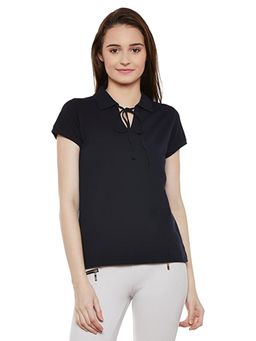 Miss Chase - Women Navy Blue Solid Top