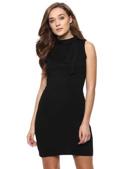 Miss Chase - Women Black Solid Slim Fit Mini Dresses