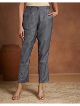 Fabindia - Grey Viscose Silk Formal Kosi Trouser