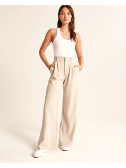 Fnocks - Women Casual High-Waisted Wide-Leg Trouser