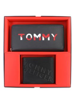 Tommy Hilfiger - Ian Leather Wallet & Handbag Gift Set Embossed, Printed Navy