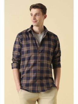 Allen Solly - Men Navy Classic Fit Check Full Sleeves Casual Shirt