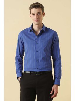 Allen Solly - Men Blue Stripe Full Sleeves Formal Shirt