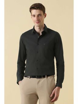 Allen Solly - Men Black Solid Full Sleeves Formal Shirt