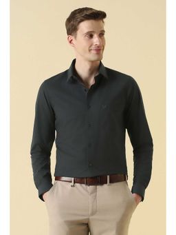 Allen Solly - Men Black Solid Full Sleeves Formal Shirt