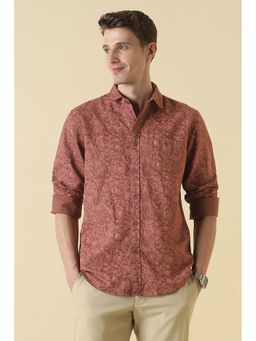 Allen Solly - Men Brown Regular Fit Print Full Sleeves Casual Shirt