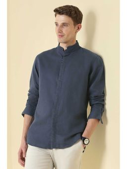 Allen Solly - Men Navy Classic Fit Solid Full Sleeves Casual Shirt