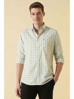 Allen Solly - Men Green Classic Fit Check Full Sleeves Casual Shirt