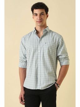Allen Solly - Men Light Blue Classic Fit Check Full Sleeves Casual Shirt