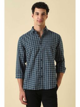Allen Solly - Men Blue Classic Fit Check Full Sleeves Casual Shirt