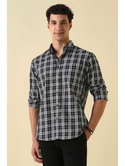 Allen Solly - Men Black Classic Fit Check Full Sleeves Casual Shirt