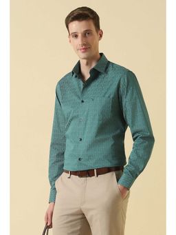 Allen Solly - Men Green Print Full Sleeves Formal Shirt